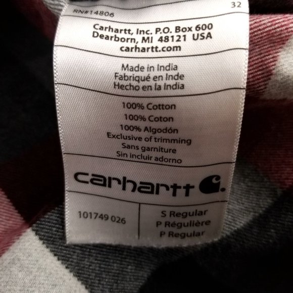Carhartt Hubbard Original Fit Plaid Button Down Shirt S - Picture 4 of 8